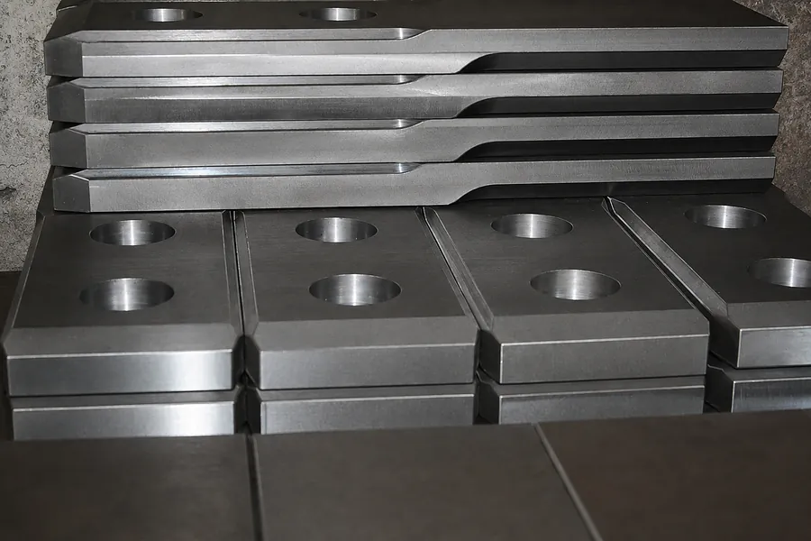 Placas de acero fresadas y perforadas
